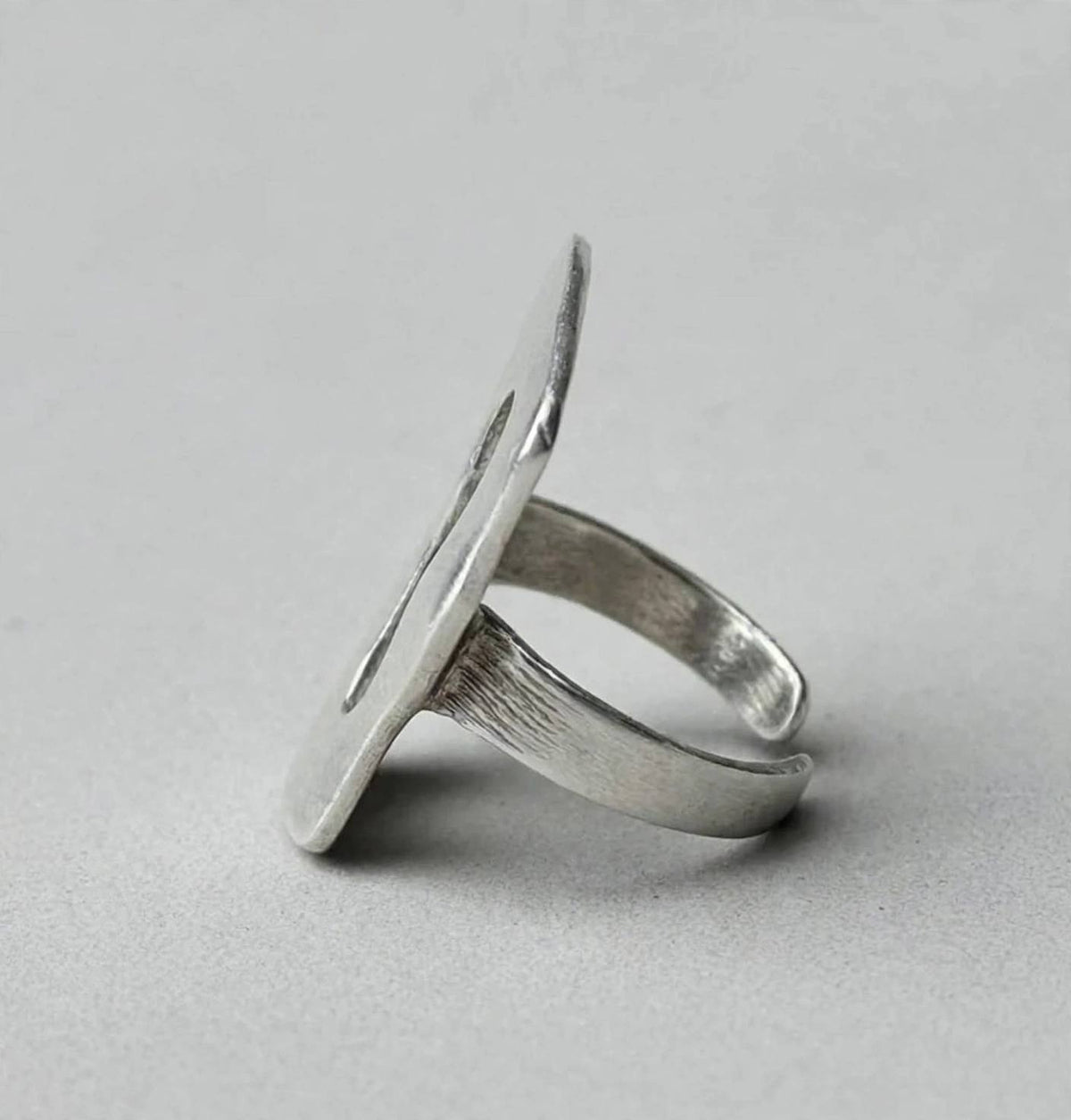 Oversized Abstract Statement Silver Ring