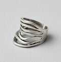 Abstract Lines Silver Ring