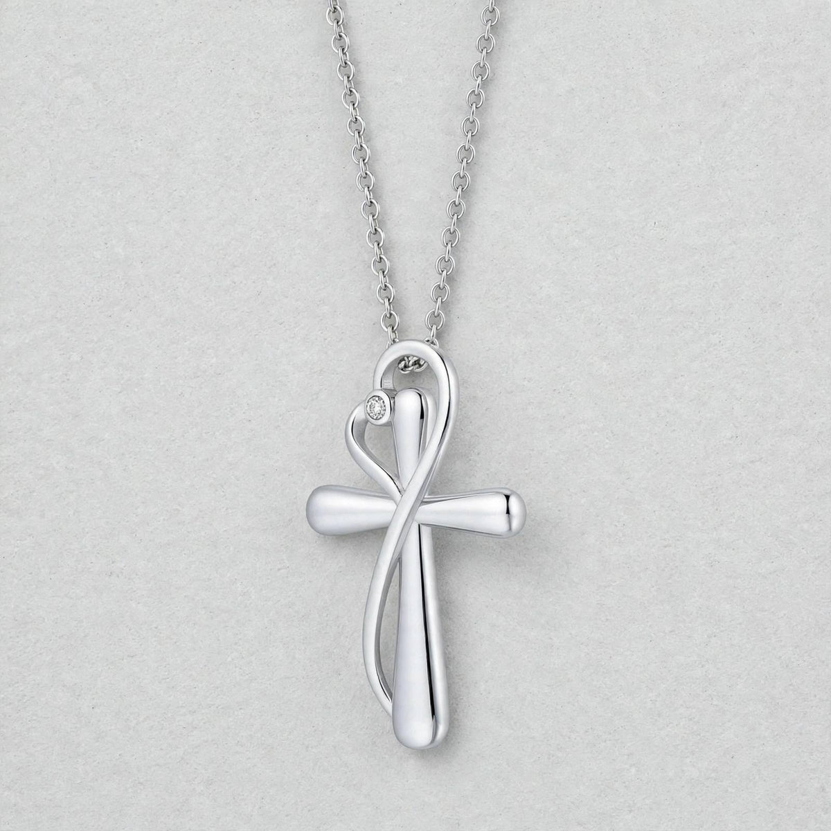 Heart Shaped Cross Necklace