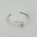 Bella Bow Charm Minimal Open Cuff Bracelet