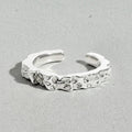 Melaniia Organic Textured Silver Open Cuff Bracelet