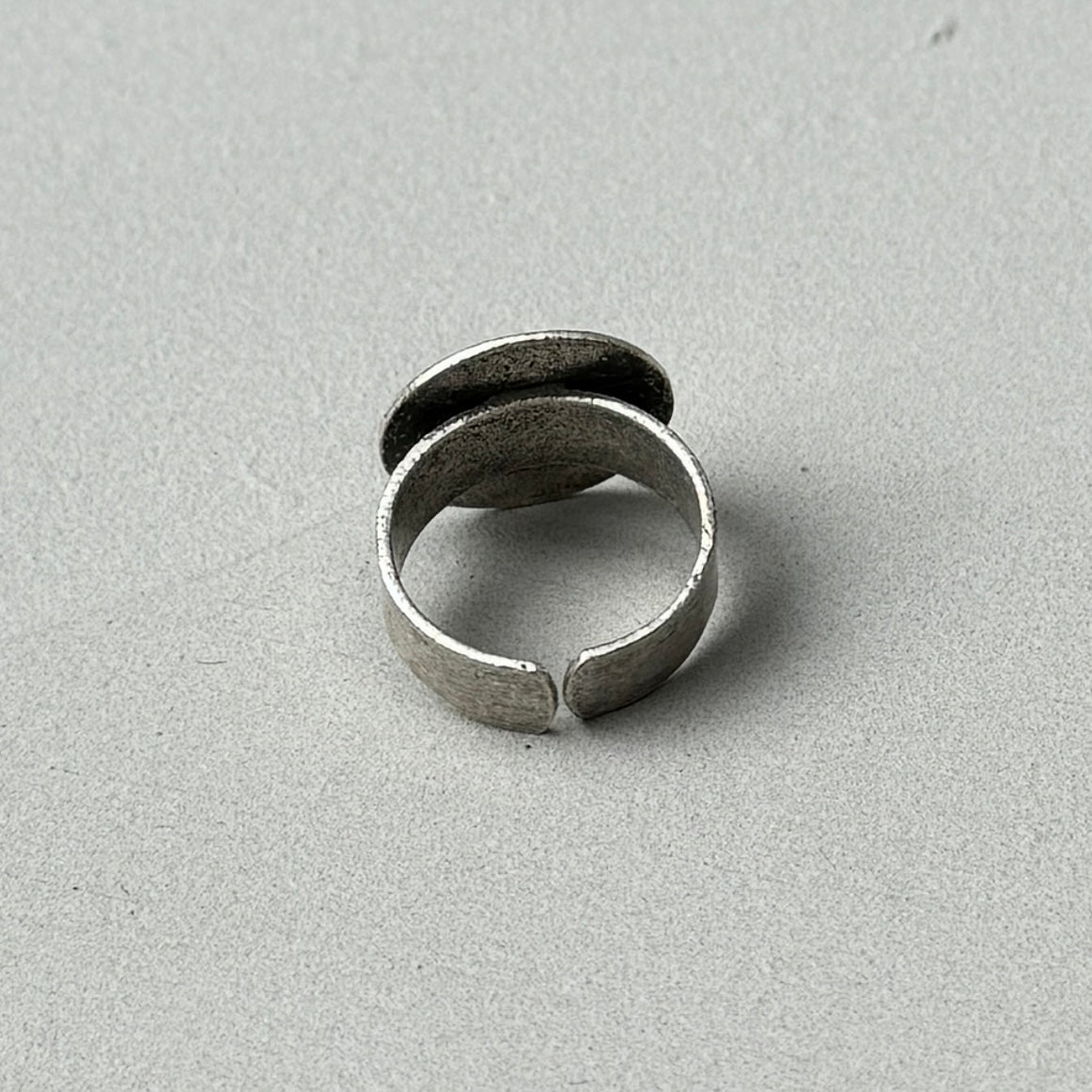 Oversized Circle Silver Ring-1